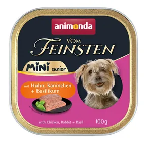 ANIMONDA Pâté Vom Feinsten MINI Senior - Huhn, Kaninchen, Basilikum für Hunde 100 g